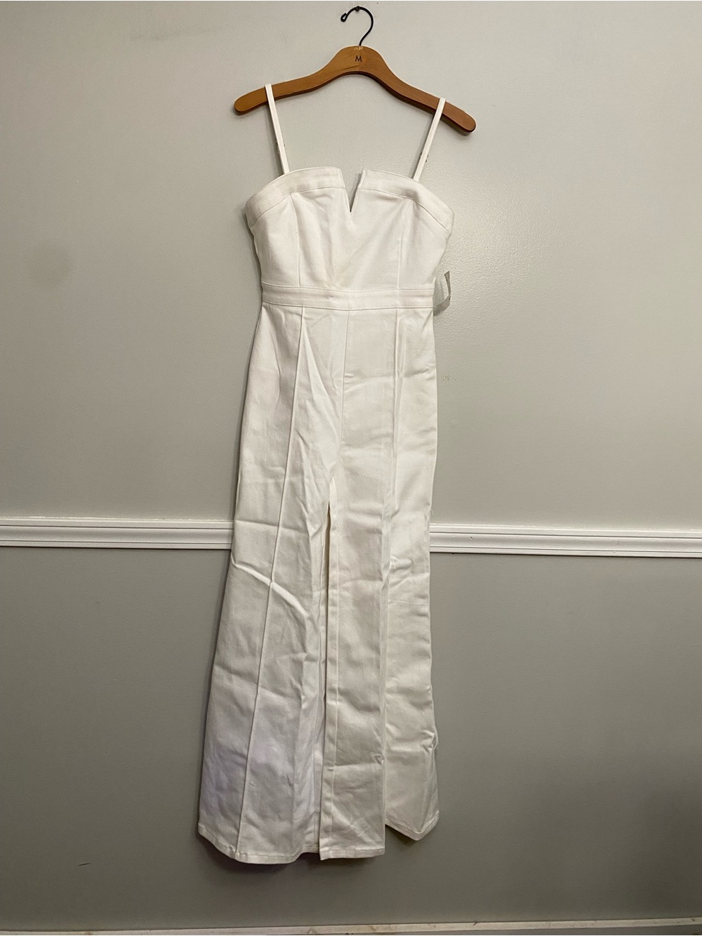NWT Flying Tomato Wide‎ Leg White Denim Jumpsuit - S
